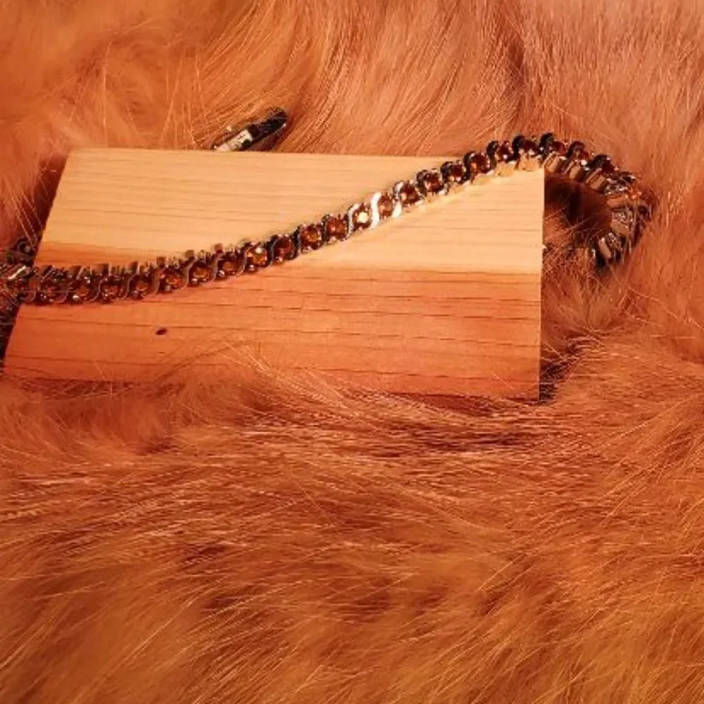 GLAMOURESQ, NEW, 5.25CT CITRINE, 14K GOLD-FILLED BRACELET BG904TZ - Picture 8 of 9